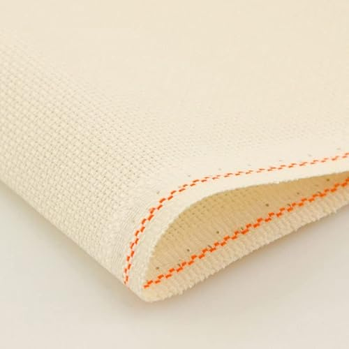 Zweigart - Tela Aida a 16 punti, tessuto per punto croce, tessuto per ricamo a punto croce, 50 x 100 cm, colore: panna