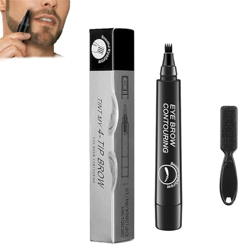 Elmyse Bartfüllstift, wasserdichtes Bartfüllstift-Set mit Bartbürste, Bartstiftfüller für Männer, formen und definieren Sie Ihren Bart, Bartstift für Männer, langlebig mit natürlichen Ergebnissen