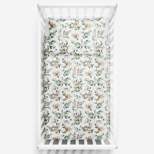 Baby Comfort 2 Piece Bedding Set 135x100 cm Duvet Cover & Pillowcase for Toddler Cot Bed 12M+ (Forest)