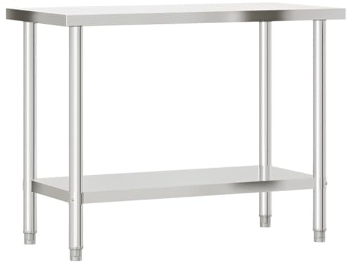 vidaXL Arbetsbord 110x55x85 cm rostfritt stål, arbetsbord, arbetsbänk i rostfritt stål, köksförberedelsebord, arbetsbänk, arbetsbänk