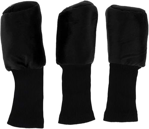 Generisch Set mit 3 Golfschlägerhauben für 1, 3, 5 Driver Wood Headcover Ersatz passend für 460cc Drivers (schwarz)