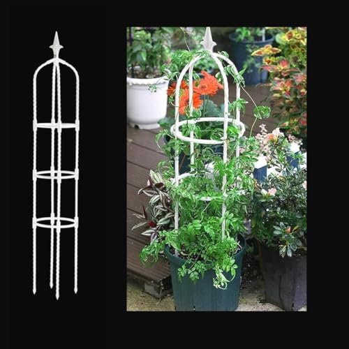 Garten Rankhilfe 110 cm Tomatenkäfig Pflanzenstütze Obelisk Klettergerüst Spalier Rankgitter Kletterhilfe,Pflanzen,Tomaten,Rosen für alle Kletterpflanzen