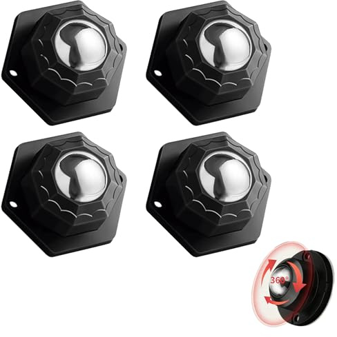 4 Pack Self Adhesive Caster Wheels, Swivel Wheels for Furniture, Load Capacity 30 LBS Per Caster Wheels 1 Inch, Low Profile Paste Universal for Storage Box, Small Appliance Storage Bins (4)