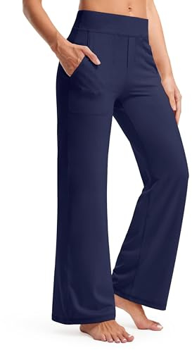 Timuspo Sporthose Damen Lang Lässig Yoga Hosen Bequem Hohe Taille Baggy Jogginghose Weites Bein Straighthose Sweatpants Yogahose Marineblau M
