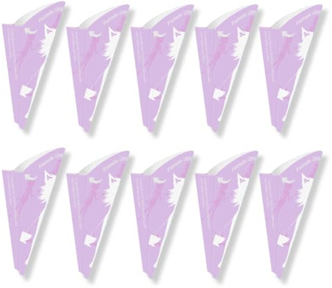 OUDQFCJ 10 Pcs Pisse-Debout Femme, Urinoir Portable en Papier Épais Jetable, Urinette pour Uriner Debout, Accessoire Hygiénique et Compact pour Randonnée et Activités Extérieures