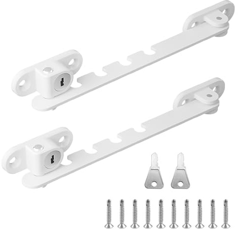 GmwyCzV 2 Stück Fensterfeststeller, 18cm Edelstahl Kippfenster Feststeller, Fensterstopper Kippfenster, Fenster Offenhalter, Kippschutz Fenster Katze, zum Einstellen der Fensteröffnung(Weiß)