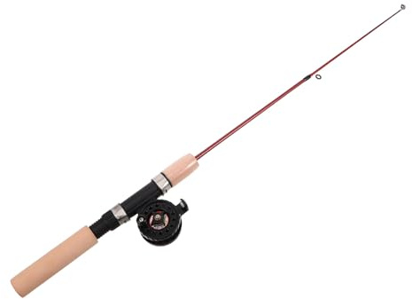 Healeved Juego de Caña y Carrete de Pesca para Hielo Telescópica Compacta Portátil y Resistente al Frío con Caña Extensible Corta de Madera y EVA Equipo Ligero para Pesca Invernal en