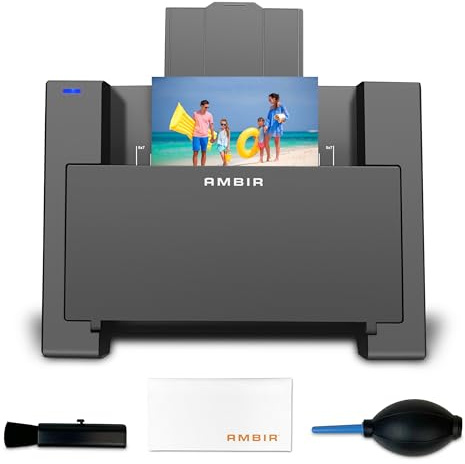 AMBIR Photo Scanner with Photo Cleaning Kit Bundle – Scan Photos in Seconds, Auto Crop & Deskew, 300/600 DPI High Resolution Scanning, Restore & Organize with Software, Mac & PC Compatible