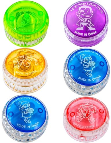 6Pcs Yoyo, Yoyo Professionnel, pour Loisirs et Détente, Design Ergonomique avec Corde Solide, Dimensions Compactes pour, Couleur Aléatoire