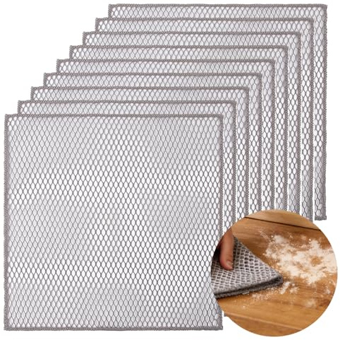 Zynaxir 10 panni per la pulizia, Panno a Rete per Lavare i Piatti in Microfibra, Strofinacci Rete Cucina Multiuso,Retina Lavapiatti, Antigraffio, Lavabile e Resistente, Asciugatura Rapida