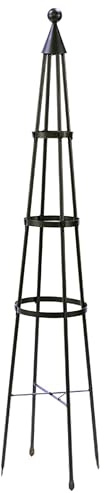 Achla Designs OBL-01, 61-in Wrought Iron Garden Obelisk Trellis, H, Graphite