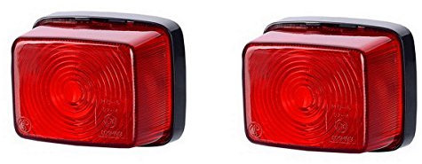 BUL BARS 2 x Rot Begrenzungsleuchte Seitenleuchte 12V 24V mit E-Prüfzeichen Positionsleuchte Seite Auto LKW PKW KFZ Lampe Leuchte Licht Paar Hinten Rück Birne