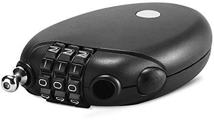 KUANDARMX dauerhaft Fahrradschloss Kabelschloss, Zahlenschloss mit Drahtseil, Schloss mit 3-stelligem Zahlencode - ideal als Skischloss, Fahrradschloss, Kinderwagenschloss und Rollerschloss Geschenk