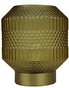 Cello Lighting Oriental Lantern | Medium Amber Glass Table Lamp | Bedside Lamp | Battery-Operated Cordless Lamp for Home & Living Room Decor