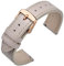 ANNEFIT Uhrenarmband 20mm, Schnellverschluss Lederarmband Ersatz mit Roségold Schnalle (Beige)
