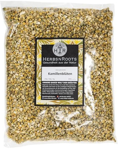 Kamillenblüten 1000g • Entspannung Tee • Kamillentee • ganz und getrocknet • 100% Natur • Erste Wahl • Kamille Blüten ganz • intensiver Geschmack • HerbsnRoots