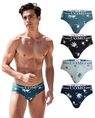 sous-vêtements pour Hommes en Coton de qualité supérieure, Lot de 4 Slips Multicolores à Grande Taille et à l'avant en Y Ultra Doux (5142, 3XL)