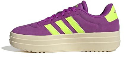 adidas Women's VL Court Bold Sportswear Trainers, Pink Flash Lemon Lucid Metallic Silver, 40 EU