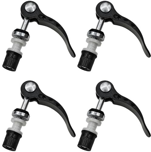 BOKWORE 4PCS Bike Quick Release Clamps Bike Seat Clamps Aluminium Alloy Bike Seat Clamp Quick Release Folding Bike Mountain Bike Parts M6x55 Black