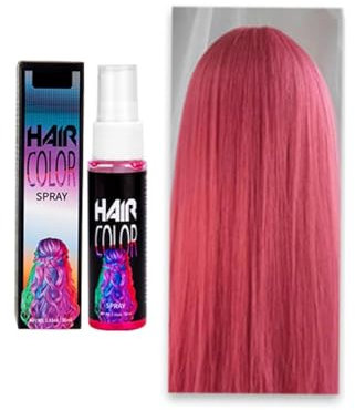 Spray Temporaire pour Coloration des Cheveux, Teinture Rapide et Séchage Rapide, Couleur pour Fête, Halloween, Cosplay (Pink, one size)