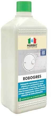 MARBEC ROBOGRES 1LT Robogres Detersivo concentrato a bassa schiumosità per la pulizia dei pavimenti gres porcellanato con robot lavapavimenti.