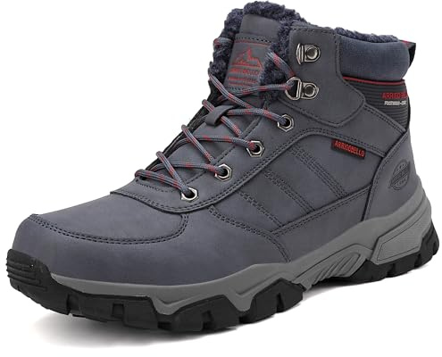 ARRIGO BELLO Botas Hombre Invierno Botines Nieve Antideslizante Piel Cálida Trekking Montaña Outdoor Zapatos Talla 41-46 (A Azul, Talla 43)