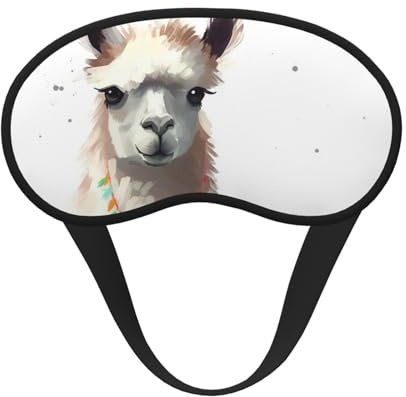 Máscara de sueño de llama suave y cómoda con correa ajustable, opaca, para mujeres, niñas, hombres, viajes, yoga, siesta, trabajo