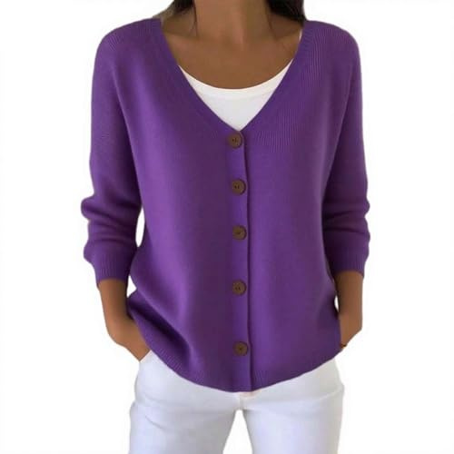 Pull Femme Chic et Elegant Hiver Cardigan Ruban Rose Cancer du Sein Sweat Automne Gilets Manche Longue Cachemire Hiver Pulls en Tricot Leger Grande Taille Sweatshirts Bouton Ouvert Blouson Sweater