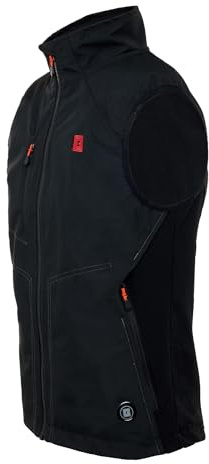 G-HEAT – Gilet Chauffant Homme Sport Déperlant & Coupe-Vent | 3 Zones Chauffantes | Stretch & Ajusté (FR/ES, Alpha/lettres, TG, Taille normale, Taille normale, Noir)