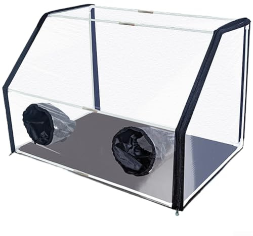 Clear Mushroom Grow Box with Elastic Arm For Access Holes and Airflow Vents for Home Horticulture Portable Still Air Chamber(60 * 40 * 40cm)