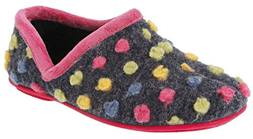Sleepers Womens/Ladies Jade Dotted Full Slippers (6 UK) (Fuchsia/Multi)