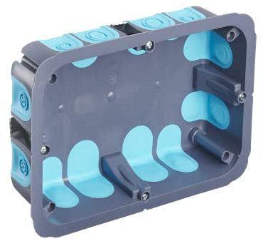 DEBFLEX Boite de derivation electrique, boite derivation, Boite de derivation etanche exterieur, Boite De Derivation Encastree Stop Air 170 x 110 x 40 + Couvercle, 718867 Gris/Bleu/Blanc