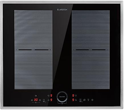 Klarstein Placa Induccion Eléctrica 7000W, Vitrocerámica Inducción Eléctrica de 4 Fuegos, Placas de Cocción de Sobremesa, Control Táctil, Placas de Cocción de Inducción, Placas Eléctricas para Cocinar