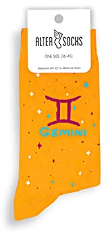 ALTER SOCKS Chaussettes amusantes | Chaussettes signe du zodiaque pour homme et femme | Cadeau signe du zodiaque | Chaussettes unisexe taille 36-45, taille unique