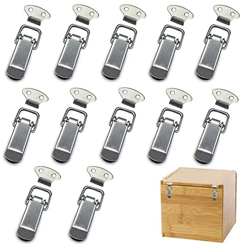 12 Pièces Fermeture à Levier Loquet à Ressort,Fermoir à Bascule Acier Inoxydable,Loquet Bascule en Acier Inoxydabl,Loquet à Bascule Pour Boîte,Armoire,Tiroir,Coffre à Outils,Trousse médical