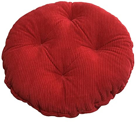 Generisch Runde Sitzpolster Verdicken Esszimmerstuhlkissen Superweiches Cord-Sitzkissen Gartenterrasse Home Kissenunterlage Stuhlkissen (Durchmesser:35cm (14inch), Rot)