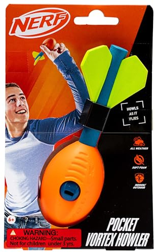 Nerf Mini Vortex Aero Howler Foam Football - Soft, Long-Distance Throw, Kids Age 6+, Includes 1 Ball