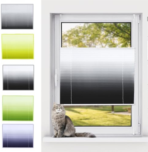 Estor Opaco sin perforación 50 x 70 cm Proteccion Solar, Stores Noche y día Estor Enrollable Sin Taladrar Estores para Ventanas para Ventanas, Puertas, Habitación, Negro