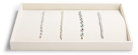 Papten plateau à bijoux empilable en toile de jute, rangement de bijoux tiroir insert à bijoux organisateur présentoir à bijoux pour collier (Beige)