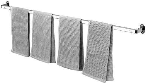 Small Towel Rack,Towel Bar rail, Stainless Steel Polished Finish Towel Holder,Large Size 40cm-120cm Bath Towel Storage Rail for Kitchen and Bathroom,Silver,Screws Mounting(SZ:85cm) ( Color : Multi col