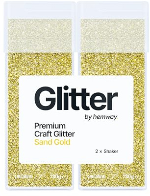 Hemway Craft Glitter Shaker Sand Gold 130g x2 Pack Ultrafine
