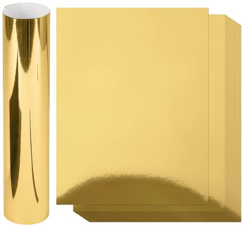 50 Sheets Mirror Card A4 Gold Cardstock Paper, Goefun Golden Foil Paper for Crafting Scrapbooks Greeting Cards and Invitations （250 gsm/92lb）
