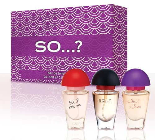 SO…? Three for Me Womens Eau de Toilette Perfume Gift Set, Travel Size Perfume for Women (3x15ml)