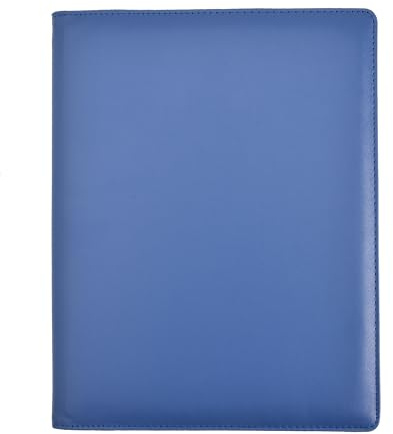 Arpan Raccoglitore professionale A4 con 24 tasche e 48 lati - Cartella A4 per certificati e documenti - Cartella di presentazione A4, portfolio titolare in pelle professionale (blu)