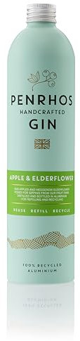 Penrhos - Apple & Elderflower Gin - Award-Winning Fruity Artisan Flavoured Gin, made with 100% Wonky Fruit in a Recycled Aluminium Bottle - Exceptional Fruity Taste, Smooth Finish, 700ml
