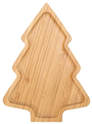 Homoyoyo Christmas Charcuterie Board Christmas Wooden Plate Wooden Serving Tray Festive Wood Serving Tray Snack Appetizer Platter For Parties Dinners Holiday (Tree)