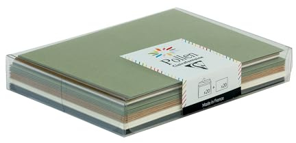 Clairefontaine 20920C - Coffret de 20 Enveloppes + 20 Cartes Noël Cosy - Enveloppes Format C6 (11,4x16,2cm) - Cartes Format 11x15,5cm - Correspondance Pollen - Thème Noël Cosy - 4 Couleurs