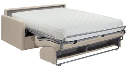 Vente-unique-Schlafsofa 4-Sitzer - Liegefläche: 160 cm - Matratzenhöhe: 22 cm mit Memory Schaum - Stoff - Beige - CALIFE