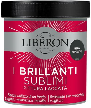 Libéron Les Brillants Sublimes Peinture Laquée Noir Absolu 0.5 L