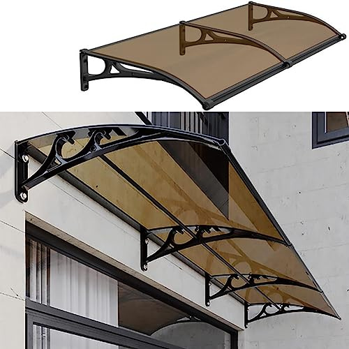 Baldacchino curvo impermeabile trasparente – Moderno patio esterno riparo per giardino, balcone, barbecue, padiglione – tetto trasparente per tutte le stagioni, 120 x 350 cm